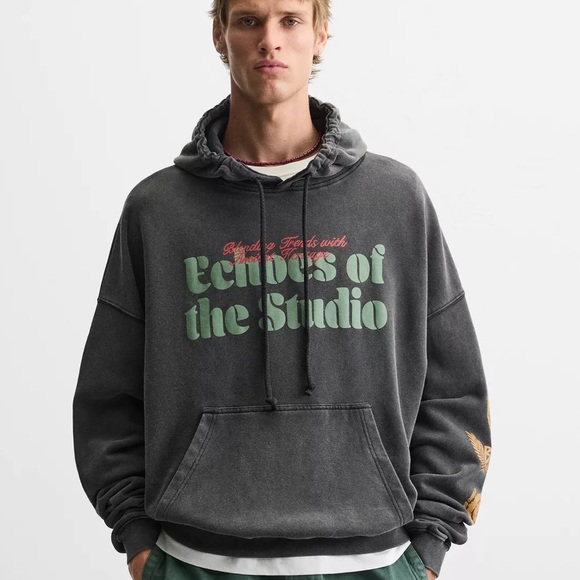 Zara Man NWT printed hoodie 0962/428